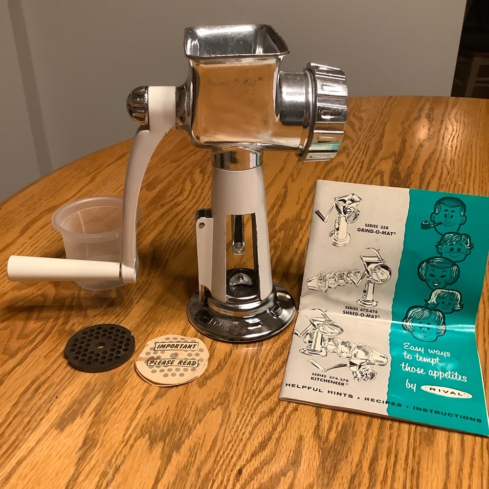 Rival Grind-O-Mat - Manual Meat Grinder with Accessories (Series 358)